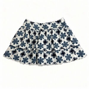 Aguabendita X Target White & Blue Floral Tiered Mini Skirt M